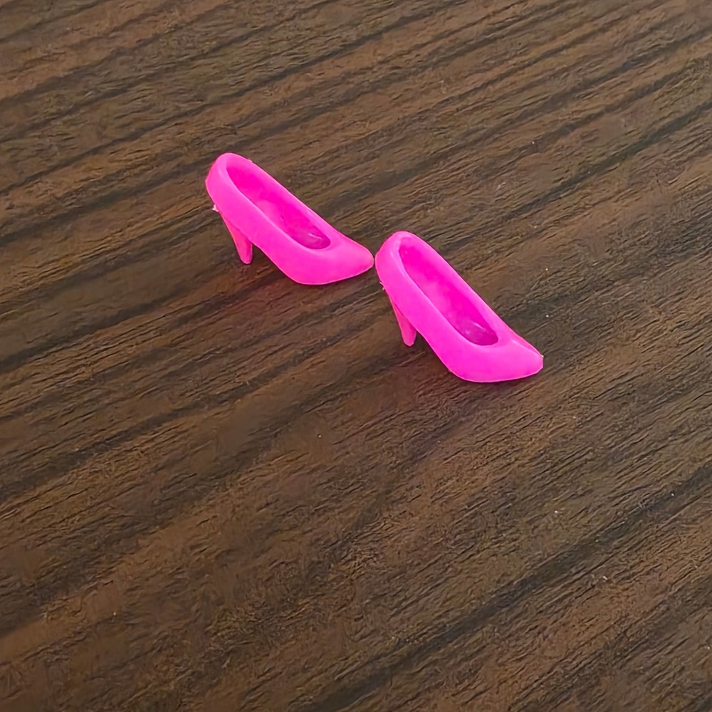 Vintage Barbie Hot Pink High Heel Pumps Doll Accessories Collectible Shoes